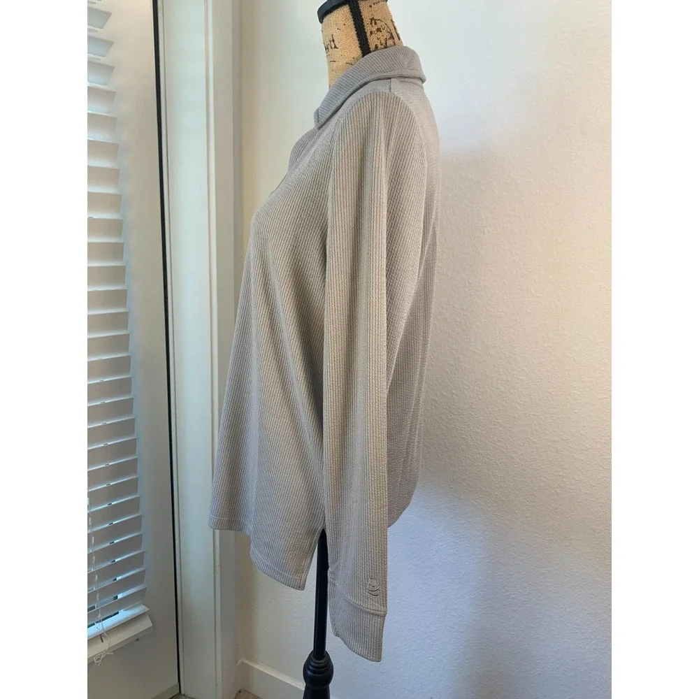 (H-237) Cuddl Duds Lounge Set Women TS Gray 2PC Top & Pants Soft Stretch QVC New